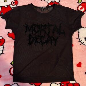 Dollskill Widow “Mortal Decay” Mesh Crop Baby Tee Size M